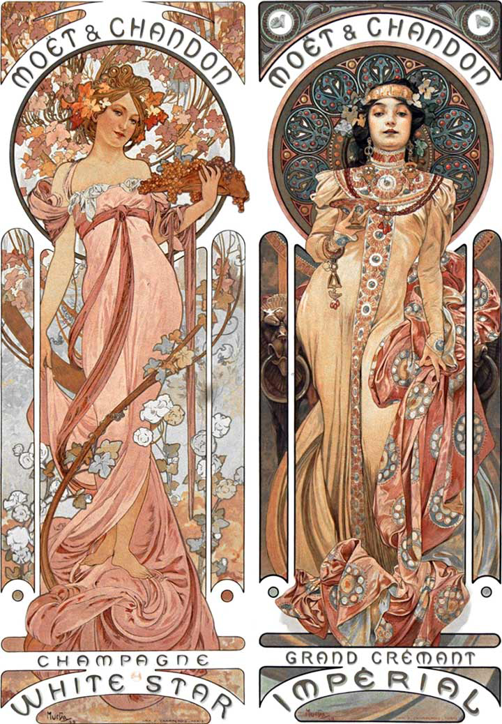 Affiche Gismonda par Alfons Mucha, représentant Sarah Bernhardt en 1894, une icône Art Nouveau avec détails byzantins et éléments stylisés, cours histoire du graphisme par Nathan Rabeau!